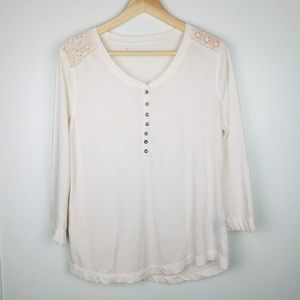 Ralph Lauren Blush Three Quarter Sleeve Top